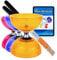 Juggle Dream Cyclone Quartz Diabolo Jonglierset – Freiläufer mit Kugellager Profi-Diabolo inkl. Aluminiumstäbe, Online-Lernvideo – Jonglierspielzeug (Orange)
