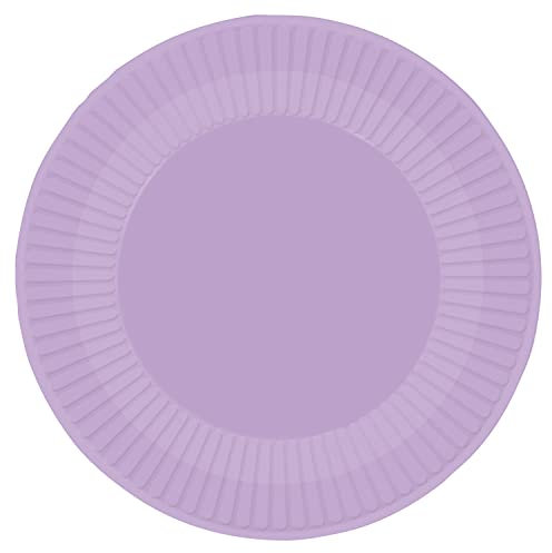 amscan-Platos de fiesta de papel reciclables ecológicos de color lila pastel, paquete de 8, (9915400-212-66)