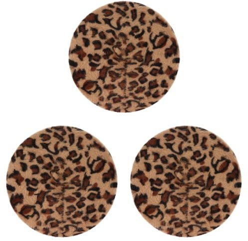 VALICLUD 3stücke Damen Baskenmütze Im Leopardenmuster Modischer Französischer Hut Für Herbst Und Winter Atmungsaktiv Und Bequem Beret Für Vielseitige Outfits