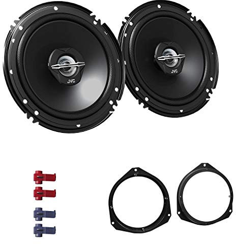 JVC CS-J620X Auto Lautsprecher 16,5 cm mit Einbauset passend für FIAT 500 (312) ab 2007 Türen vorne 600 W 165mm 2 Wege Koax
