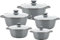 Royalford 5Pcs Die-Cast Aluminium Stockpot Set with Glass Lids - Induction Safe Non-Stick Casserole Set - Granite Coating Cookware Pots - Large Cooking Stockpot - Suitable for Most Types of Hobs