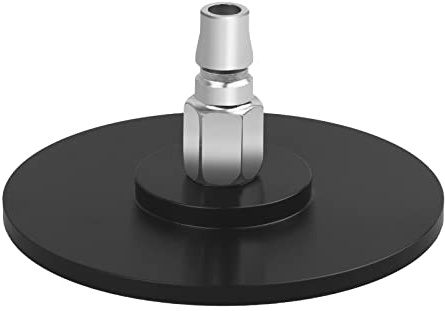 Suction Cup Adapter for Vac-U-Lock Machine, Stainless Steel Quick Air Connector Device Attachment, 4 Inch (Black) | 4-inch black base with stainless steel quick air connection for fast attachment changes