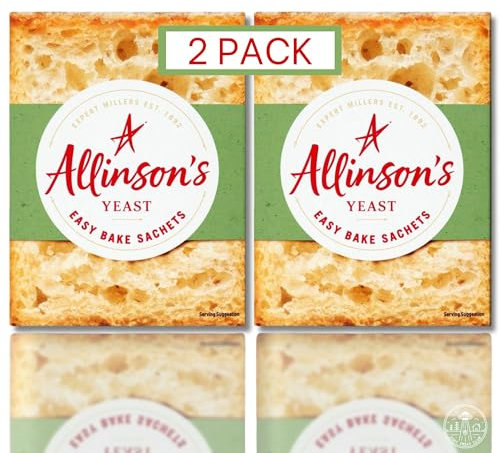 2 x 6 Sachets of Dry Yeast for Perfect Bread Making, Hand Baking, Pizza Dough, Rolls and Loaves - A Must-Have for Home Cooking