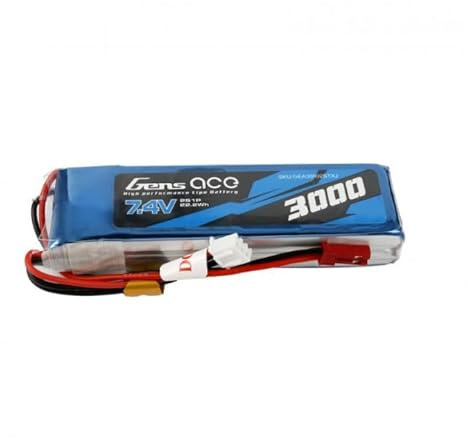 Gens ace 3000mAh 7.4V 1C 2S1P LiPo Battery