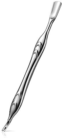 FERYES Repousse-cuticules avec fourchette, coupe-cuticules 2 en 1, outil de soin des ongles, outil de retrait de cuticules en acier inoxydable pour manucures et pédicures - Argent