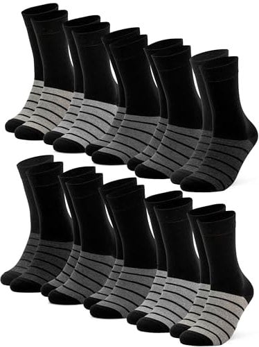 Occulto Damen Farbige Socken 10er Pack (Modell: Laura) Grau 35-38