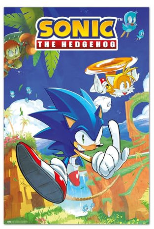 Grupo Erik Poster Sonic the Hedgehog Sonic & Tales Kunstdruck - Deko Wohnzimmer oder Deko Schlafzimmer - Deko Zimmer - Größe 61 x 91 - Offizielle Lizenz