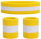 ONUPGO Schweißbänder Set Stirnband Armbänder Neon Sport Fitness 80er Kostüme Zubehör 80er Workout Outfit für Männer Frauen (Yellow/White/Yellow)