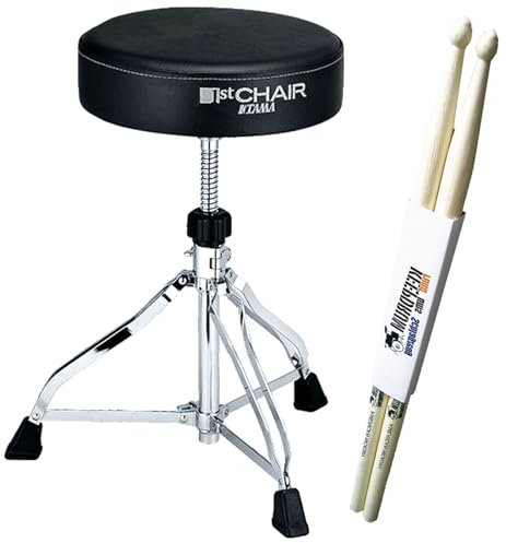 Tama HT-230 HT230 Rundsitz Drumhocker 1st Chair + keepdrum Drumsticks 1 Paar