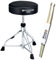 Tama HT-230 HT230 - Sgabello rotondo per batteria, 1 sedia + bacchette keepdrum, 1 paio