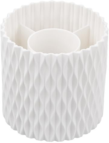 Fodlon 360 Grad drehbarer Stiftehalter und Make-up Pinselorganizer mit 5 Fächern - Ästhetischer Schreibtisch- und Kosmetikaufbewahrungshalter für Waschtisch, Badezimmer, Schlafzimmer und Büro