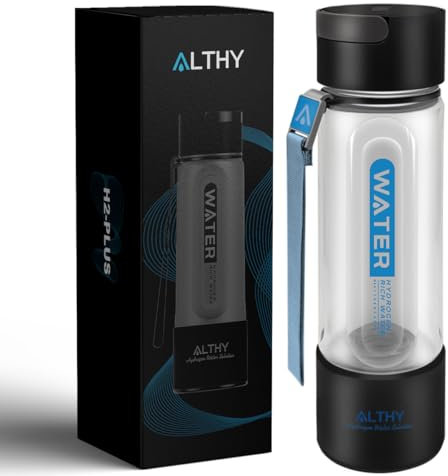 ALTHY Hydrogen Water Generator Bottle Cup SPE+PEM Dual Chamber, Upgrade 40 Electrolysis Times/Fully Charged for Travel
