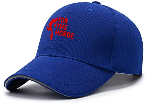 CMJIEFAF Baseballmützen Herren for for The Horde Bedruckte Verstellbare Baseballmütze Unisex Laufmütze Golfmütze Klassische Sonnenblende Sportmütze – Geschenk Teenager-Blue||One Size