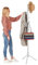 MEILEWLE Portemanteau autoportant, avec 6 crochets et 3 tailles réglables en bois massif, facile à assembler pour chambre, couloir, entrée, bureau, pour chapeaux, manteaux (02 - White)