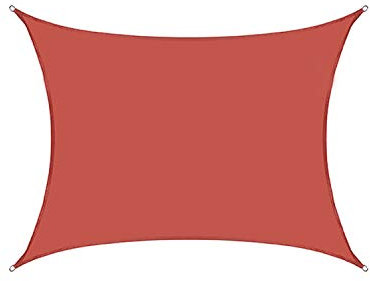 Voile d'ombrage imperméable rouge foncé pour jardin, terrasse, abri de protection UV (3 x 4 m)