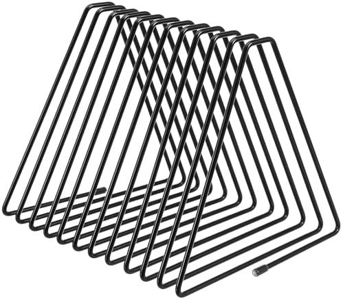 VILLCASE Triangle File Holder Stand, 11 Slots Metal Desktop Magazine Organizer, Adjustable Wire Book Rack Record Storage Holder for File Document Office Home