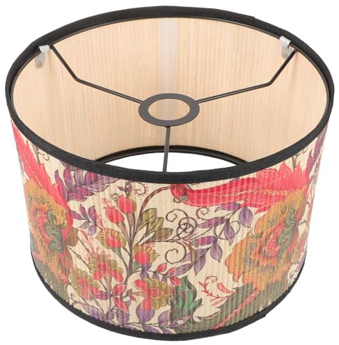 jojofuny Lampenschirm Für Tischlampen Vintage Lampenschirm Mit Pflanzenmuster Für Wohnzimmer Schlafzimmer Und Esszimmer Dekoration Stilvoller Barrel Lampenschirm Für Ihr Zuhause
