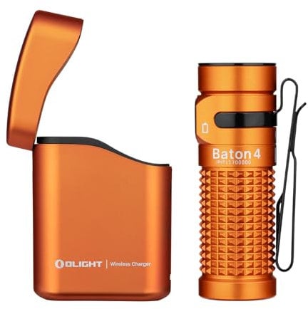 OLIGHT Baton 4 kit Mini LED Taschenlampe Wiederaufladbare mit dimmbarem Ladecase, Handlampe bis zu 190 Tage Laufzeit, 1300Lm 170m Leuchtweite superhell klein Flashlight für Alltag, IPX8
