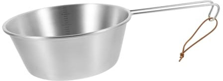 FONDOTIN Picknick-Schüssel Zelte Container Reisen mit Wasserflaschen Camping- Bausatz edelstahltopf edelstahlpfanne großer Kochtopf Suppentopf aus Edelstahl Rostfreier Stahl Silver