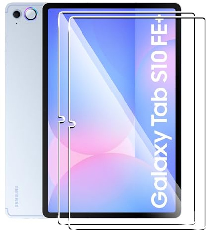 Heioloo 3 Stück für Samsung Galaxy Tab S10 FE+/ S10 FE Plus 13.1 2025 Panzerglas Schutzfolie HD, [2+1 Stücke] Panzerglas und Kamera Schutzfolie, 9H Härte Schutzglas, Bläschenfrei, Anti-Kratzen