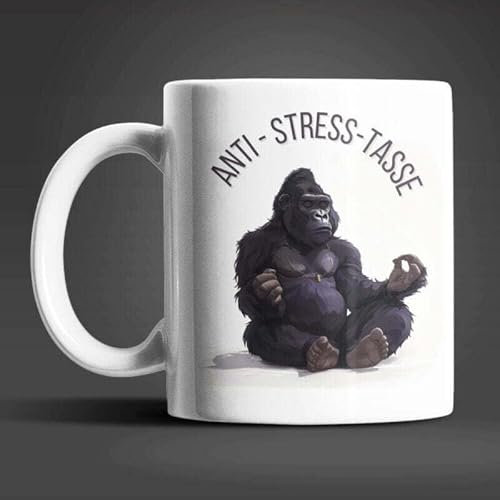 Yoga Affe Gorilla Anti Stress Keramik Kaffeetasse Teetasse Tasse Geschenke