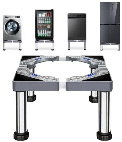 Support Machine a Laver Universel, Socles Réglables, 40-60 cm et 27-30 cm, Capacité de Charge Maximale 661 Livres/300 Kg, Support pour Lave-linge, Lave-vaisselle, Congélateurs et Machines à Laver