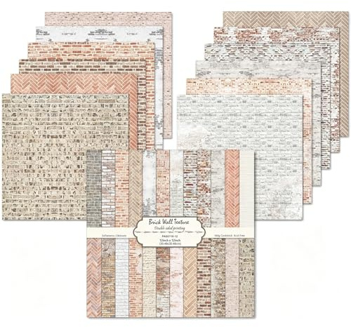 Oriental riverkit 24 Blatt Scrapbook Papier, Vintage Dekorpapier, Rot/Beige | 30,5 x 30,5 cm, 24 Designs Doppelseitiges Muster Papier, Bastelpapier Muster für DIY Fotoalbum und Scrapbook Dekoration