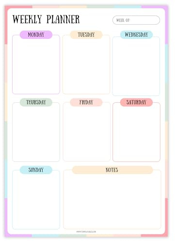 Magnetic Weekly Planner A4 – Dry Erase Whiteboard for Fridge | Meal, Fitness & Schedule Organiser | Strong Magnetic Back | Reusable Wipe Clean Board with Pen | Smart Weekly Planner (Colorful)