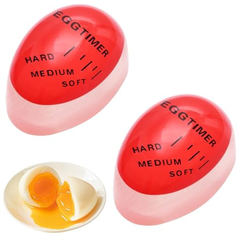 2 Stück Egg Timer,Eieruhr Zum Mitkochen,Egg Timer Zum Mitkochen,Kochei,Wählen Sie Die Reife Der Eier Nach Temperatur und Zeitänderungen Gekochte,5.6x3.9x3cm