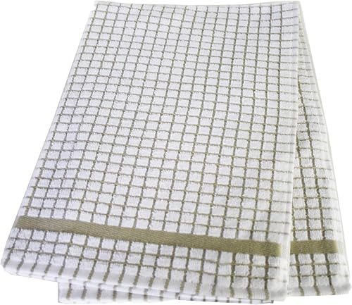 Samuel Lamont & Sons Poli-Dri Tea Towel Beige, Size 50cm x 70cm, 100% Cotton Terry Towelling, Ultra-Absorbent & Super Soft, Machine Washable, Beige, One Size (Pack of 6)