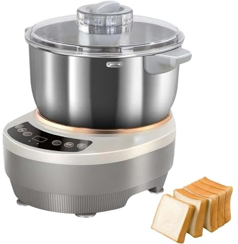 EXSHUING Automatische Teigknetmaschine Mit Gärfunktion, Elektrische Teigknetmaschine Mit 5 L & 7 L Fassungsvermögen, Einstellbare Knetzeit (1–40 Min.) Und Gärzeit (1–120 Min.) Für Bro Bagels(5L)