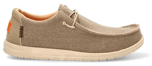 Etika Mocasines Casuales y Cómodos para Hombre, Zapatos Ligeros Estilo Náutico de Lona con Cordones Elásticos, Modelo 82048 Chocolate - 41