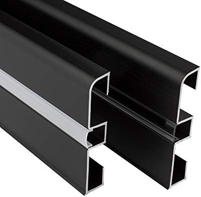 LED Aluprofil C01 Alu Sockelleiste Fußbodenleiste Schiene für LED-Streifen-Strip B-Ware schwarz opal 2m