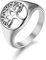 JewelryWe Bague Femme Homme Transparent, Dessin Arbre de la Vie – Acier Inoxydable – Couleur Argent, Cadeau (Argent, 49)