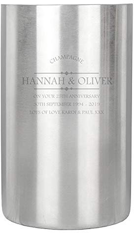 CalEli Gifts Personalised Diamond Wine Cooler. A Lovely Unique Gift For Any Occasion. Engraved The Way You Want For A Lasting Keepsake.