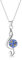Shrieking Violet 925 Sterling Silver Small Treble Clef Real Flower Pendant Necklace - Forget-Me-Not (Blue)