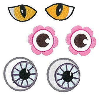 Kleiber Bügelbild Patch Applikation zum Aufbügeln Augen 3,0-3,5 cm