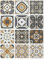 Panorama Azulejos Adhesivos Cocina Baño Pack de 48 Baldosas de 15x15cm Modelo Hidráulico Naranja - Revestimiento de Paredes - Cenefas Adhesivas