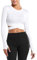 MUYOGRT T-Shirt Damen Sportshirt Langarm Crop Top Sexy Sport Oberteil Bauchfreie Sommer Laufshirt Atmungsaktiv Sporttop Leicht Yoga Fitness Shirts Schnelle Trockene Funktionsshirt