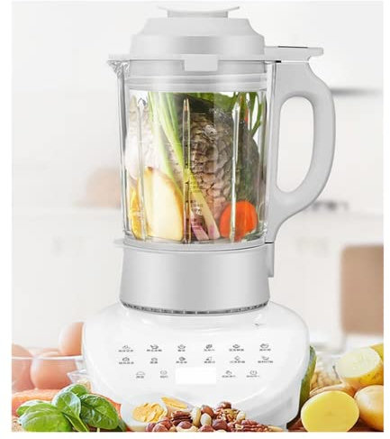 ADZHY Mélangeur sous Vide, concasseur de Glace à comptoir Professionnel, Fabricant de Smoothie de Cuisine Haute Vitesse 32000RMP avec écran LED, minuterie.,White