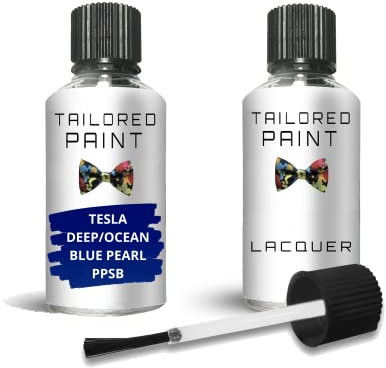 Touch Up Paint Bottle Stone Chip Scratch Repair For Tesla Model 3 Deep Blue Pearl Metallic PPSB (Touch Up Paint + Lacquer)