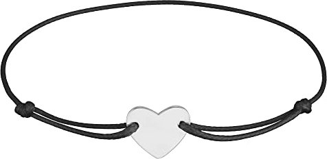 StarAppeal Herz Freundschafts Armband, Herz Armband in Silber und Gold, Größenverstellbar, Makramee Band für Frauen & Mädchen, Handmade (Schwarz-Silber)