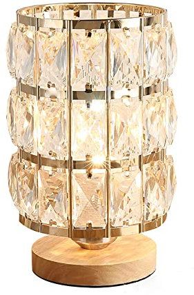 Mengjay Kristall Tischlampe, Dekorative Nachttischlampe, Nordic 220V E27 Sockel Dekorative Nachtlampe, Moderne Kreative Schreibtischlampe, Tischleuchten für Wohnzimmer, Schlafzimmer, Esszimmer (B)