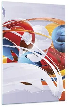 Deco Salon astrazione moderna Moderne Impression sur Verre 80x120cm Image Tableau en Verre Decoration Murale Chambre Cuisine Vertical Art Wall Decor Grand Tableaux Decoratifs Muraux GPA80x120-3529