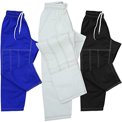 Roar Kids Brazilian Jiu Jitus Gi Pants BJJ Kimono Pants MMA Grappling BJJ Gi Pant Martial Arts and Kickboxen, Weiss/opulenter Garten, 0