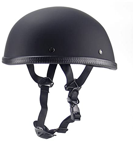 Woljay Motorcycle Half Helmet Beanie Cruising Skull Cap Small Helmets for Motorbike Scooter Chopper Moped Scooters Electric (Matte Black,Medium)