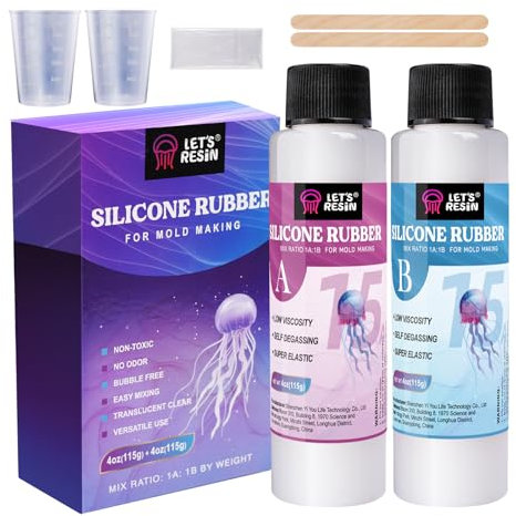 LET'S RESIN 230g Flüssiges Silikon Kautschuk, 1: 1 Verhältnis Abformsilikon, Dubliersilikon, Abdruckmasse, für Silikonform, Harzformen, Kerzenformen