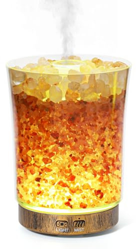 DqBaoKuan Essential Oil Diffuser, 3 in 1 Aromatherapy Diffuser, Ultrasonic Humidifier and Himalayan Salt Lamp, 7 Color LED Lights, 2 Adjustable Mist Modes for Home, Bedroom, Office, Auto Shut-Off