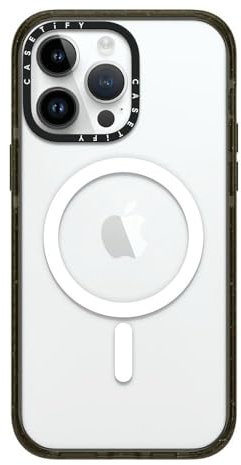 CASETiFY Impact iPhone 14 Pro Max Hülle [MagSafe-kompatibel/Schutz vor Stürzen aus 2,5 m Höhe/Schlank] - Clear Black