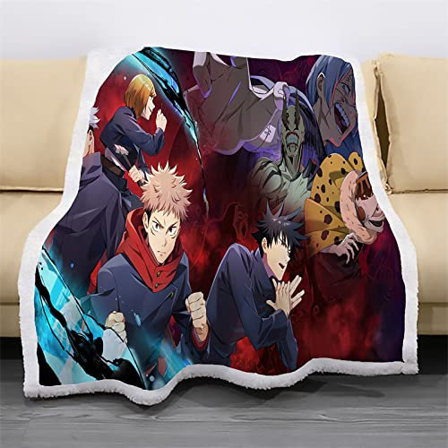 MAMON Jujutsu Kaisen Anime Couverture Polaire, Douce et Chaude Moelleuse Plaid Polaire, Nap Climatiseur Couch Couverture -A||W150cm x H200cm